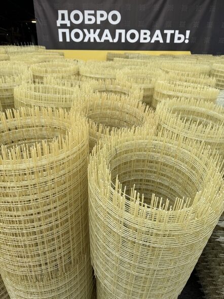 Стеклопластиковая кладочная сетка от производителя в рулонах, D=4мм/100х100/30кв.
